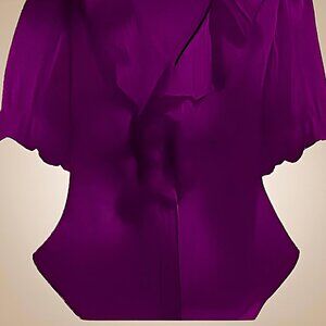 Purple ruffled blouse